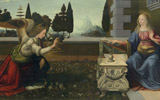 Annunciazione by Leonardo da Vinci,(Ministero per i Beni e le Attivit Culturali, Soprintendenza per il Patrimonio Storico Artistico ed Etnoantropologico e per il Polo Museale della Citt di Firenze)