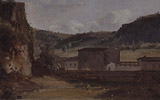 Franois-Marius Granet, Fabriques  la Porte du Peuple et le Mont Marius, 1849, olio su tela, cm 20,1 x 33, Musee Granet (Aix en Provence), Inventario: 849.1.G.68