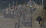 Stefano di Giovanni detto il Sassetta, elementi del polittico dell'Arte della Lana - Paesaggio con citt, Siena, Pinacoteca Nazionale (frammento dello scomparto centrale)
