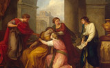 Angelica Kauffmann (Coira, 1741 - Roma, 1807), Virgilio legge l’Eneide a Ottavia e Augusto, 1788, olio su tela, 123 x 153 cm, San Pietroburgo, The State Hermitage Museum