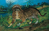 Antonio Ligabue, Gatto con topo, olio su tela, cm 80x100. Collezione privata