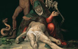 Jacopo Ligozzi<br>Allegoria della Redenzione<br>1585-1587 ca<br>olio su tavola<br>Madrid, collezione privata